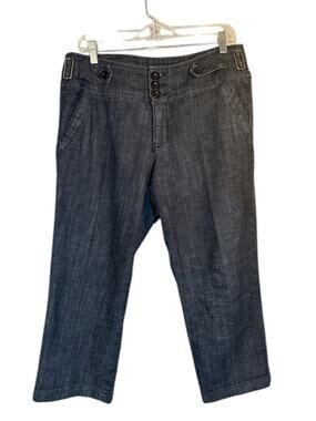 One Five One Blue Cotton Blend Stretch Straight Denim Jeans Women Sz 12